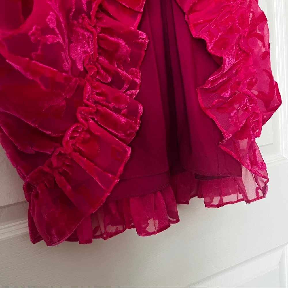 Shoshanna Arlene Tiered Velvet Burnout Mini Dress - Picture 11 of 12